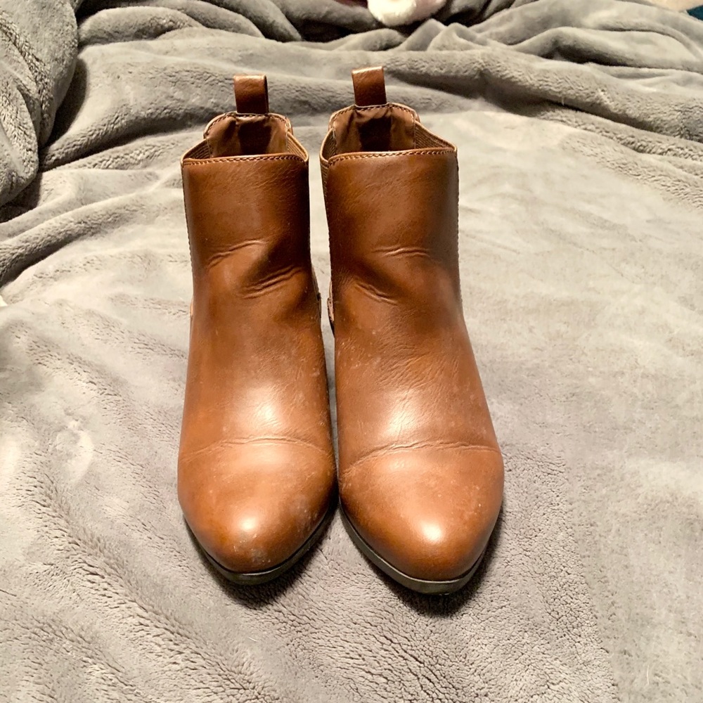 Faux leather booties